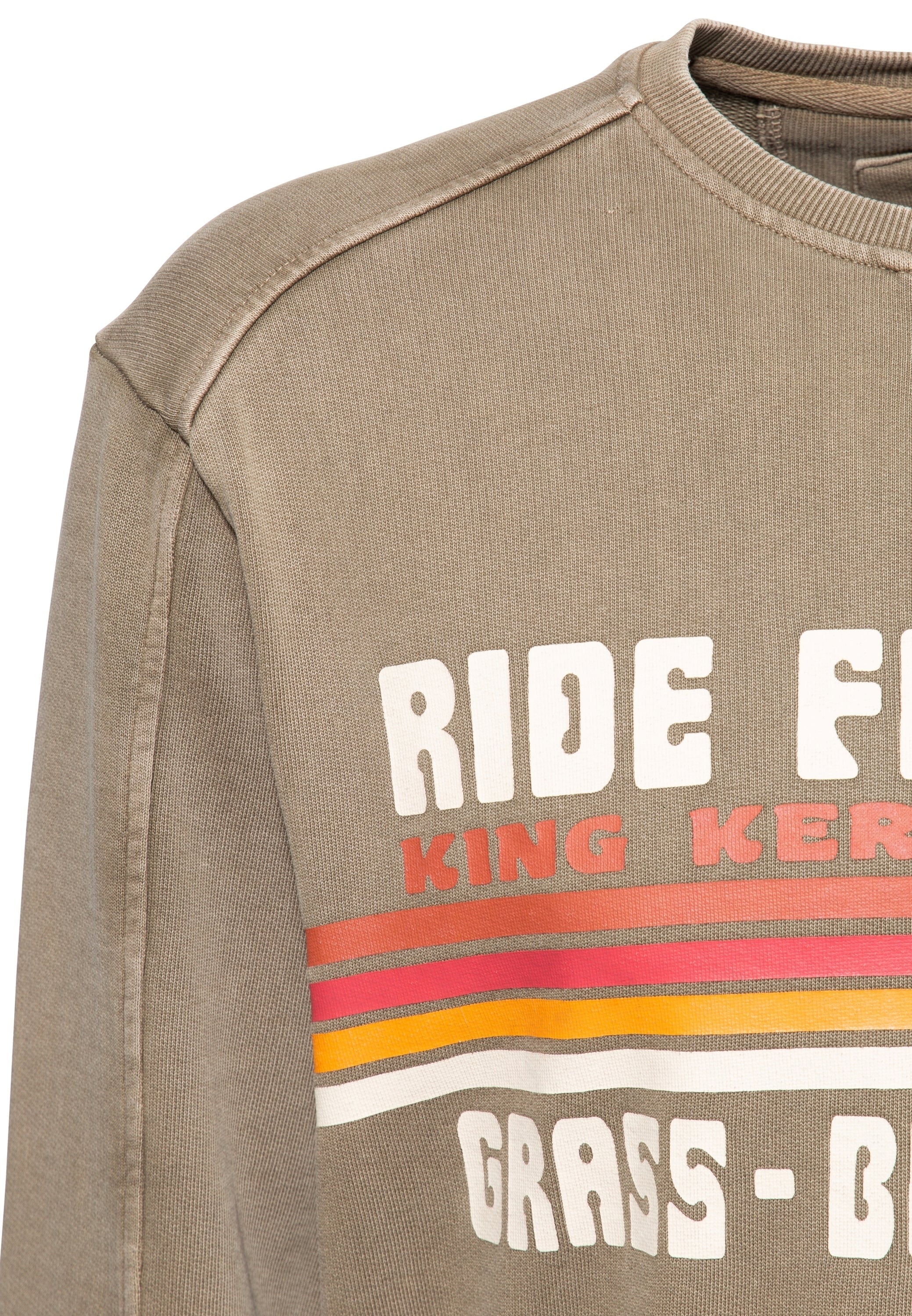 Pullover Acidwashed «Ride Grass Boobs» - KING KEROSIN