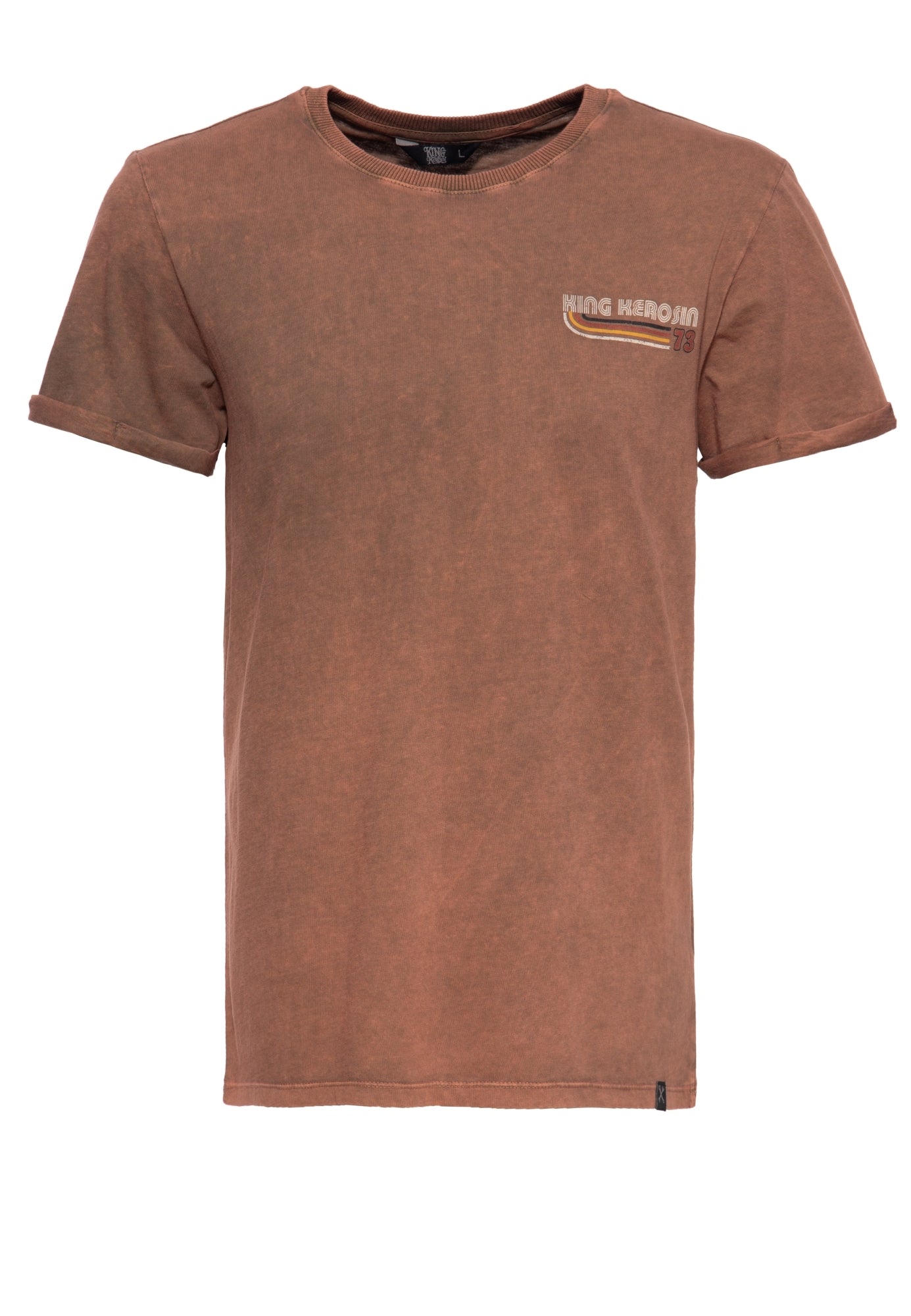 King Kerosin - Roll-Up T-Shirt Acid Wash mit Backprint «Chopper until death»