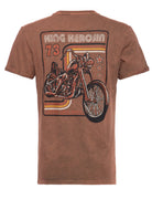 King Kerosin - Roll-Up T-Shirt Acid Wash mit Backprint «Chopper until death»