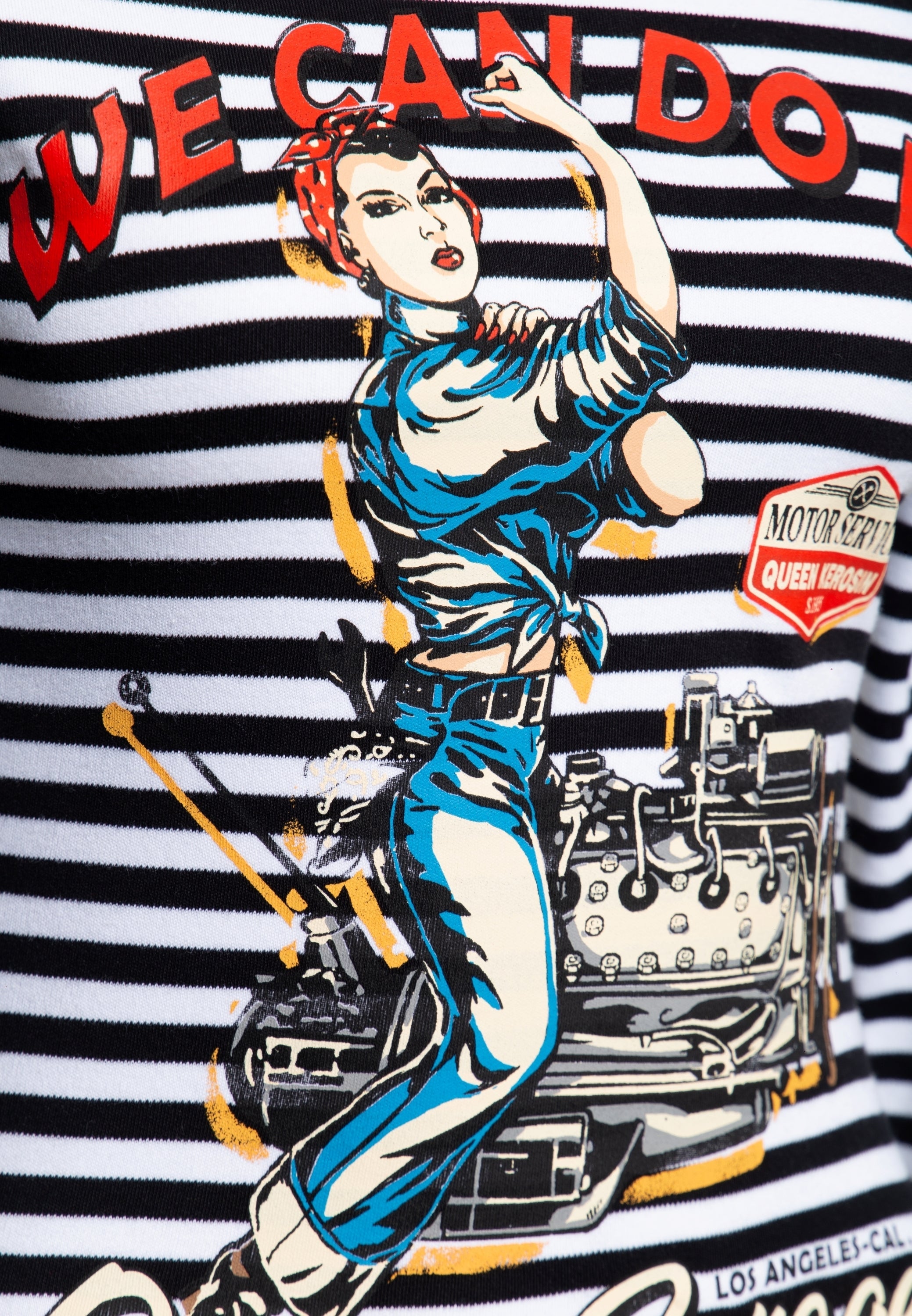 Queen Kerosin - Rollkragen Langarmshirt «We can do it»