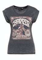 Queen Kerosin - Sleveless Enzymewash Shirt «Chopper 1974»