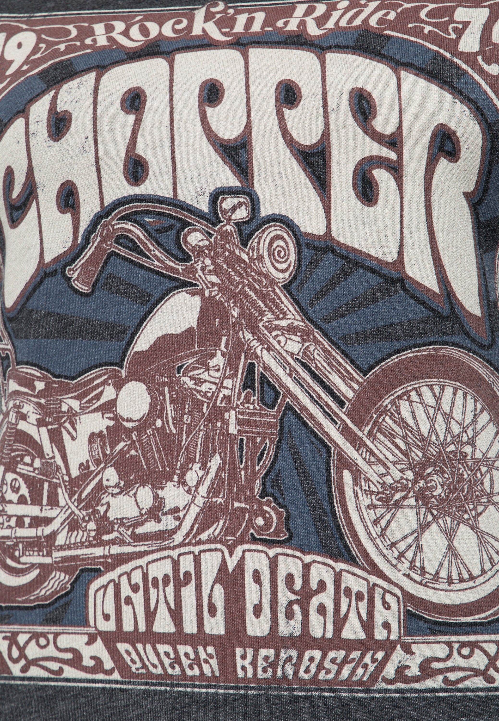 Queen Kerosin - Sleveless Enzymewash Shirt «Chopper 1974»