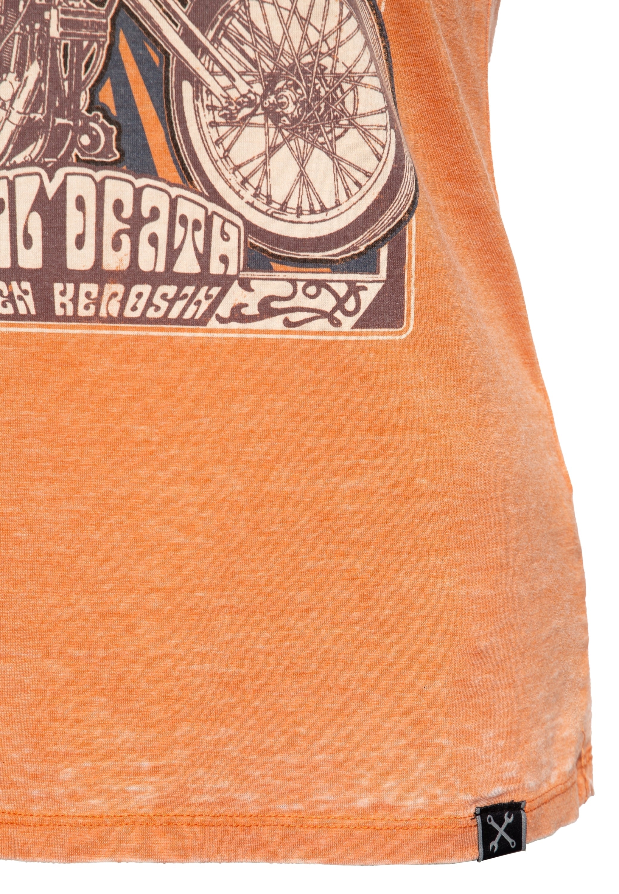 Queen Kerosin - Sleveless Enzymewash Shirt «Chopper 1974»