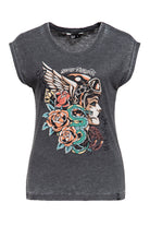Queen Kerosin - Sleveless Enzymewash Shirt «Snake Girl»