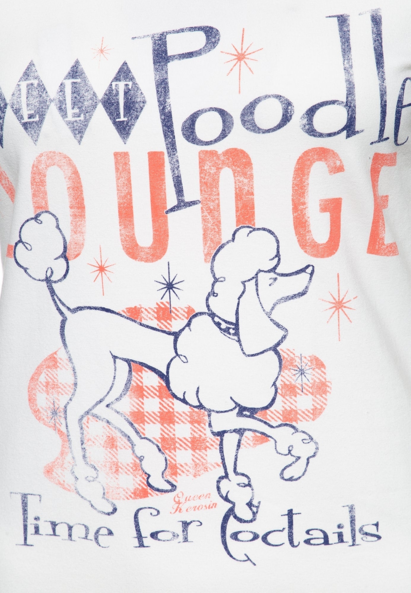 Queen Kerosin - Slim Fit T-Shirt mit Frontprint «Poodle»
