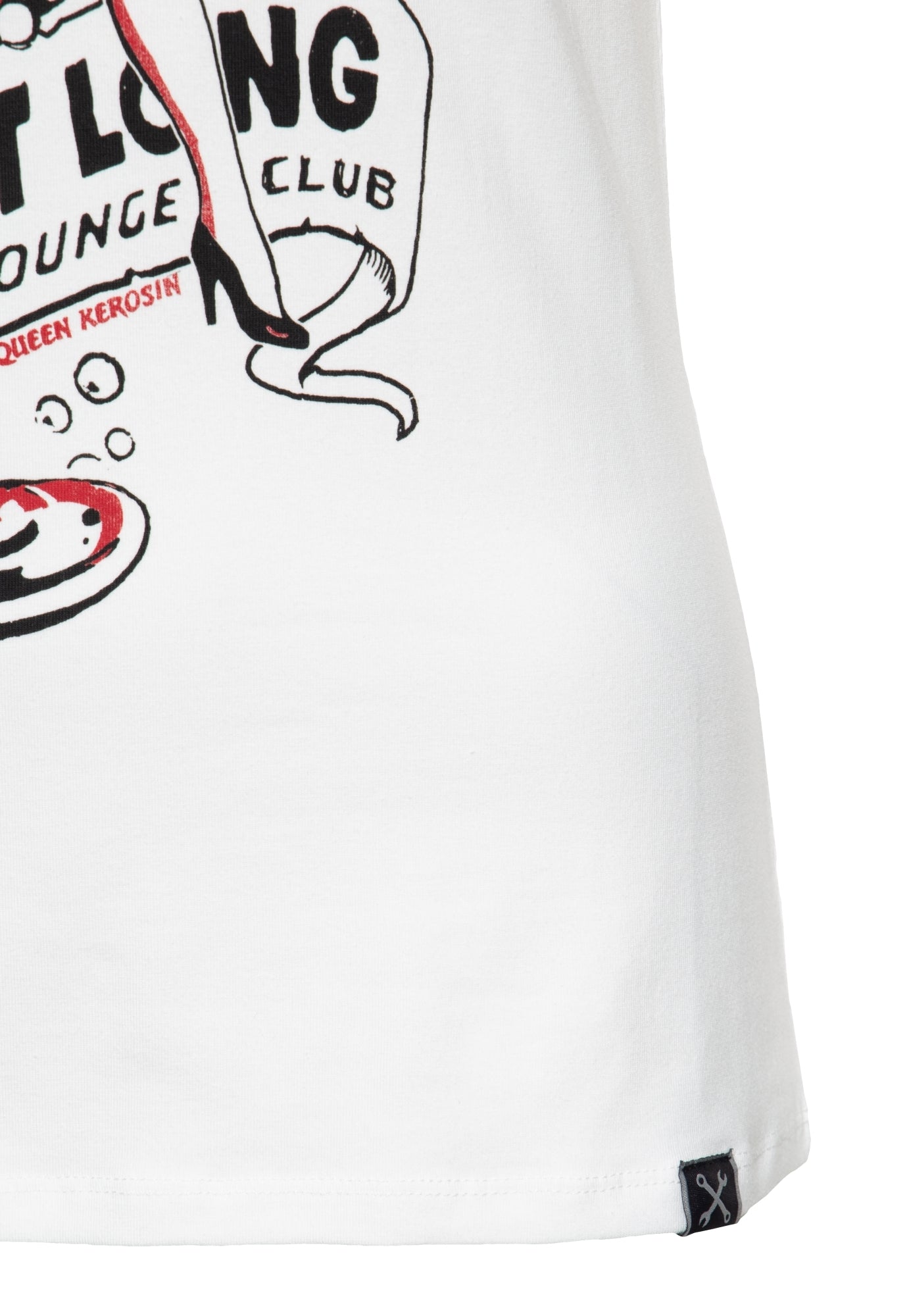 Queen Kerosin - Slim Fit T-Shirt mit Retro-Print «All night long»