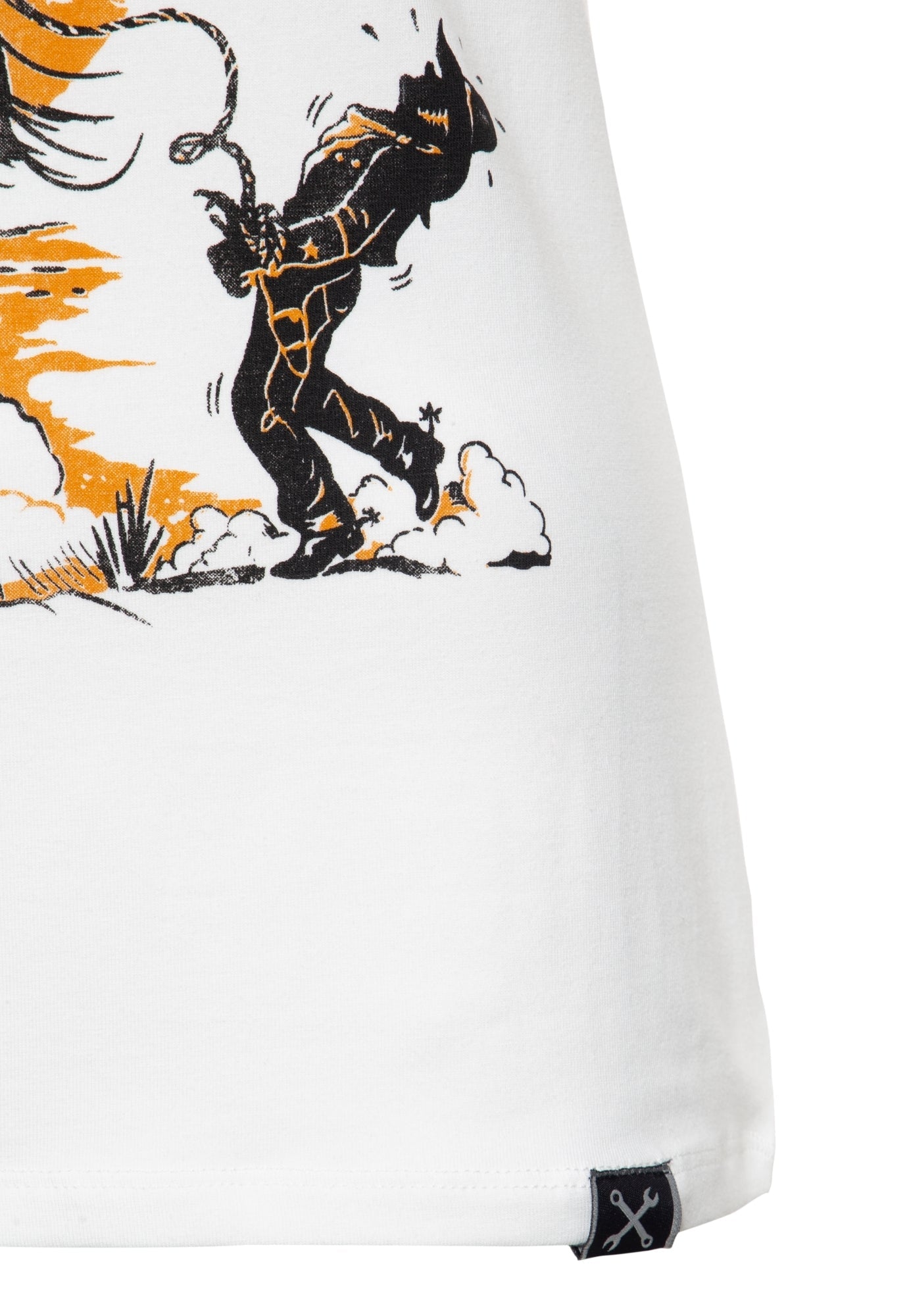 Queen Kerosin - Slim Fit T-Shirt mit V-Ausschnitt und Western Print «Bounty hunter»