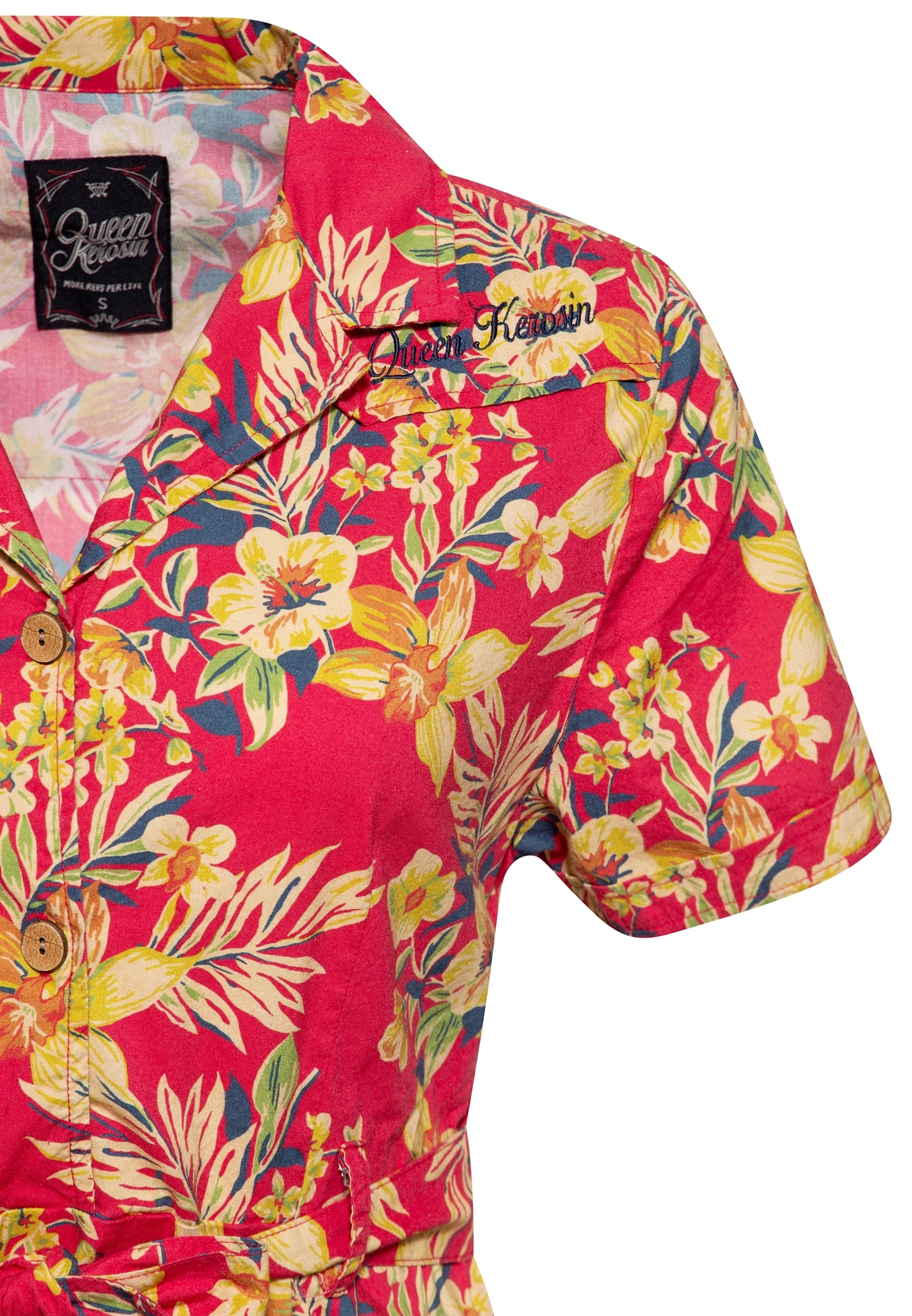 Queen Kerosin - Swing Kleid «Hawaii Red»