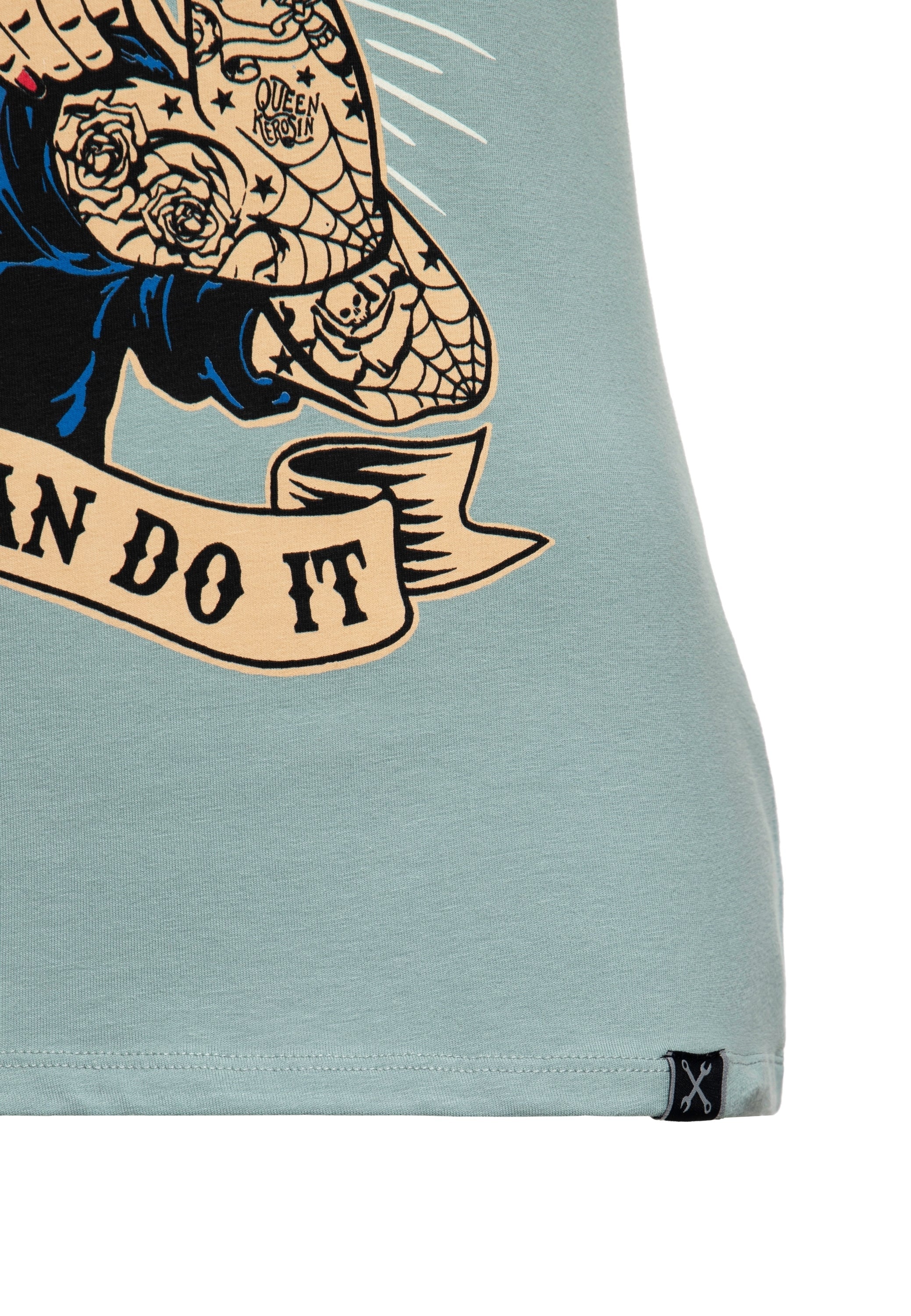 Queen Kerosin - T-Shirt mit Retro-Print «We can do it»