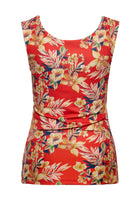 Queen Kerosin - Trägertop mit tropischem All-Over-Print «Hawaii Red»