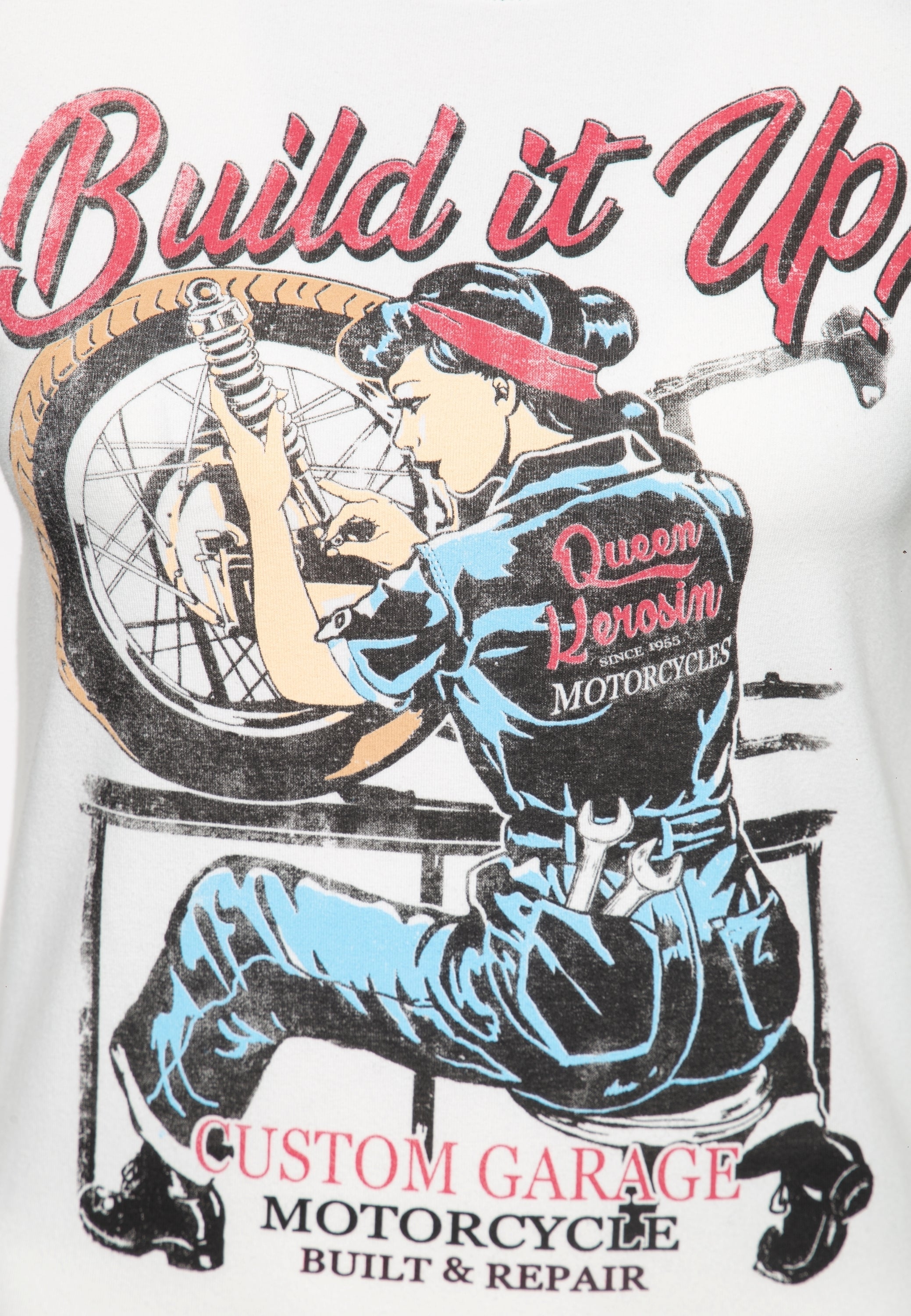 Queen Kerosin - Vintage Contrast T-Shirt «Built it up!»