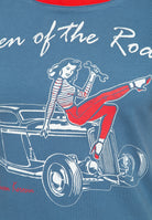 Queen Kerosin - Vintage Contrast T-Shirt «Queen of the Road»