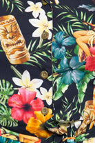 Queen Kerosin - Vintage Jumpsuit mit tropischem All-Over-Muster