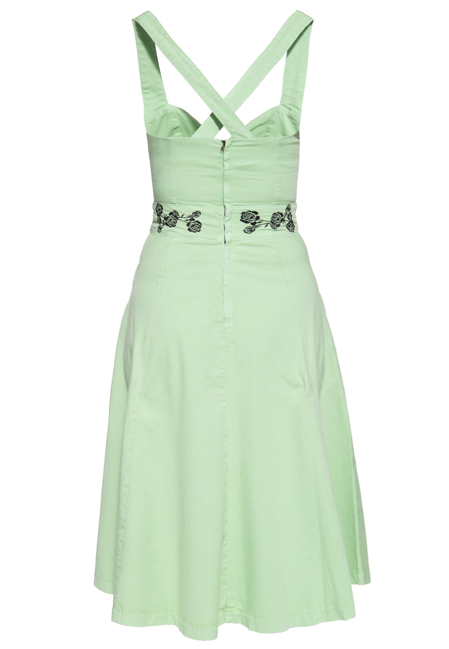 Queen Kerosin - Vintage Swing-Kleid mit floraler Stickerei