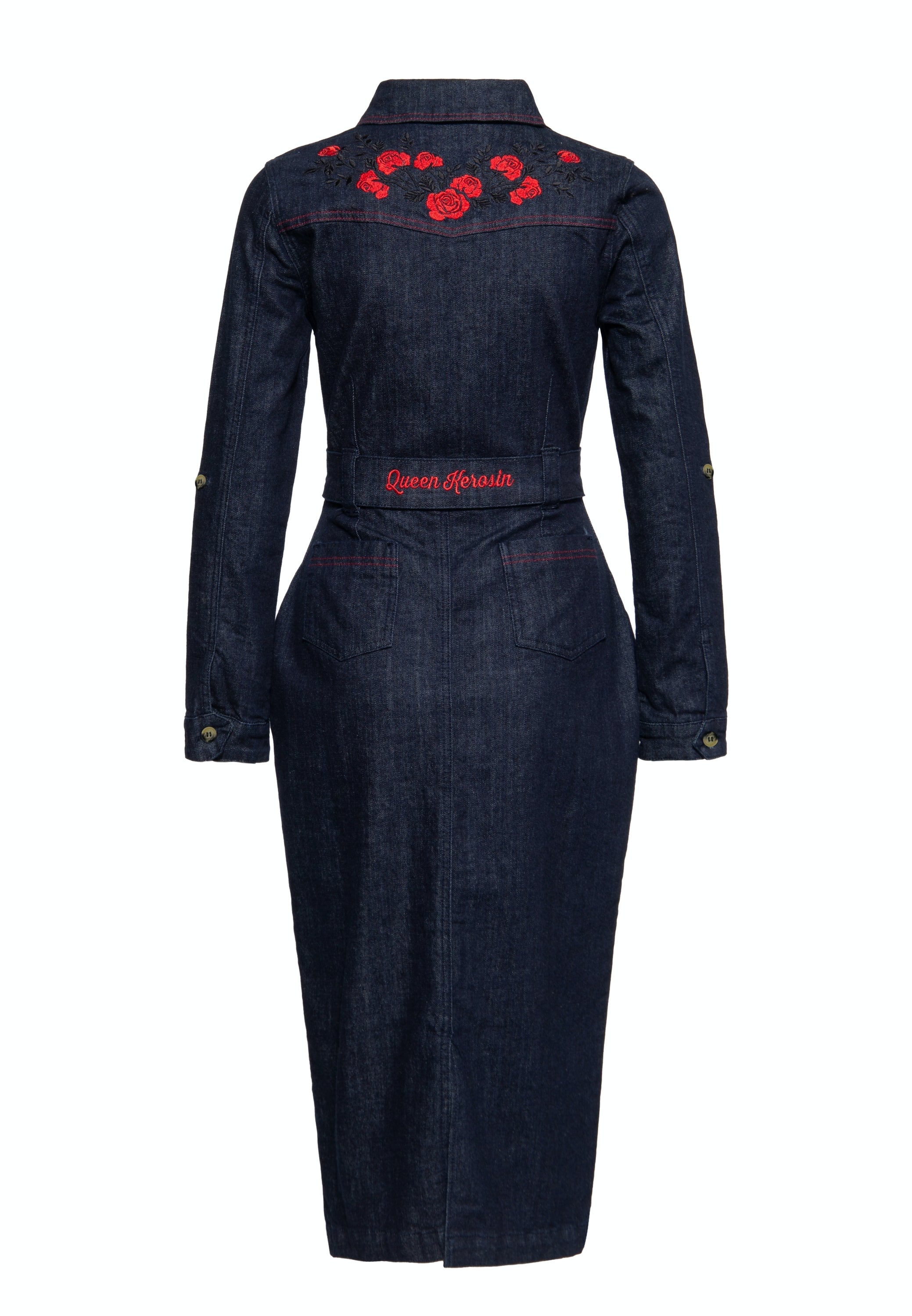 Queen Kerosin - Western Pencil Kleid «Roses»