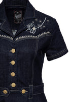 Queen Kerosin - Western Swing Kleid mit Stickerei