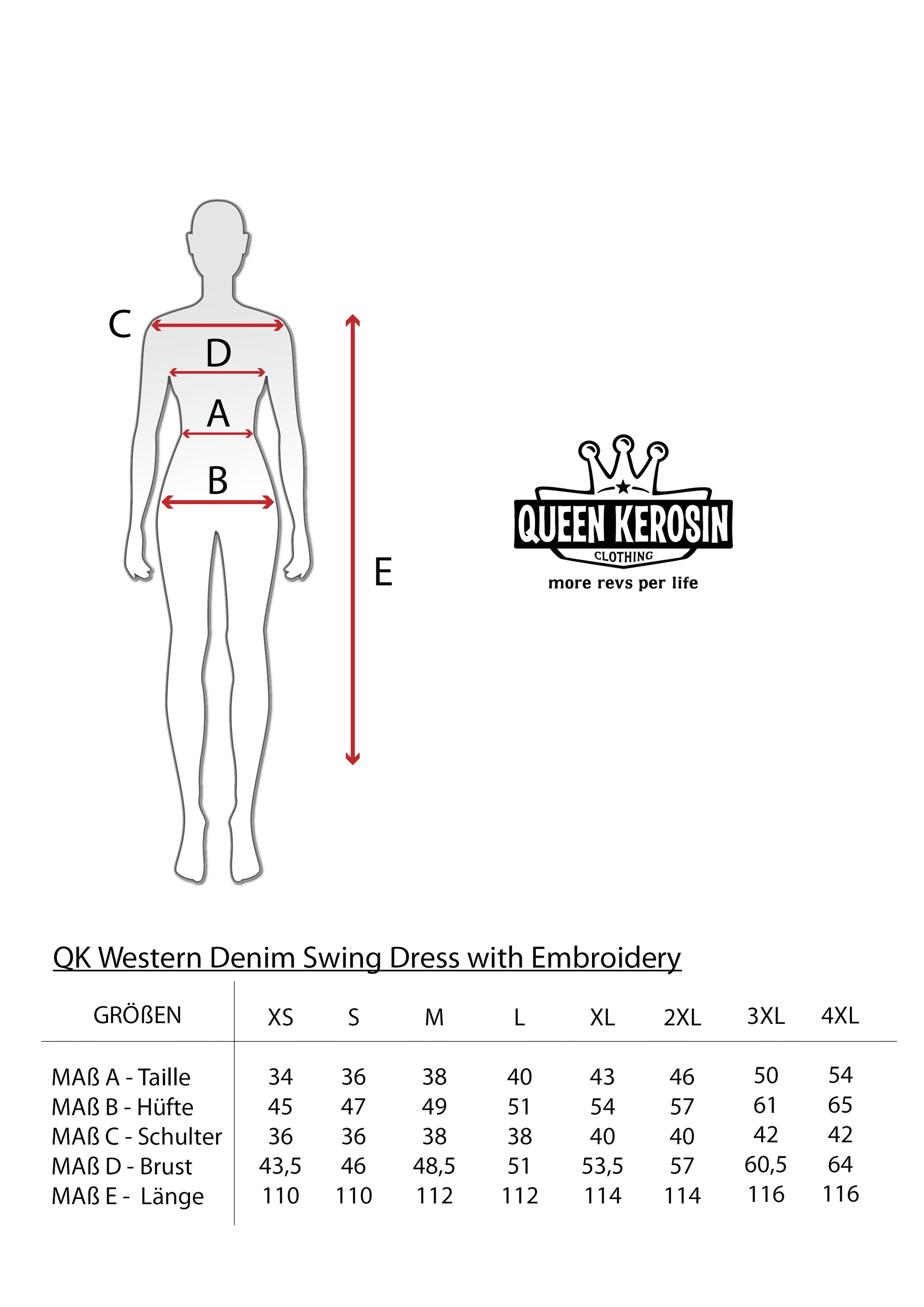 Queen Kerosin - Western Swing Kleid mit Stickerei