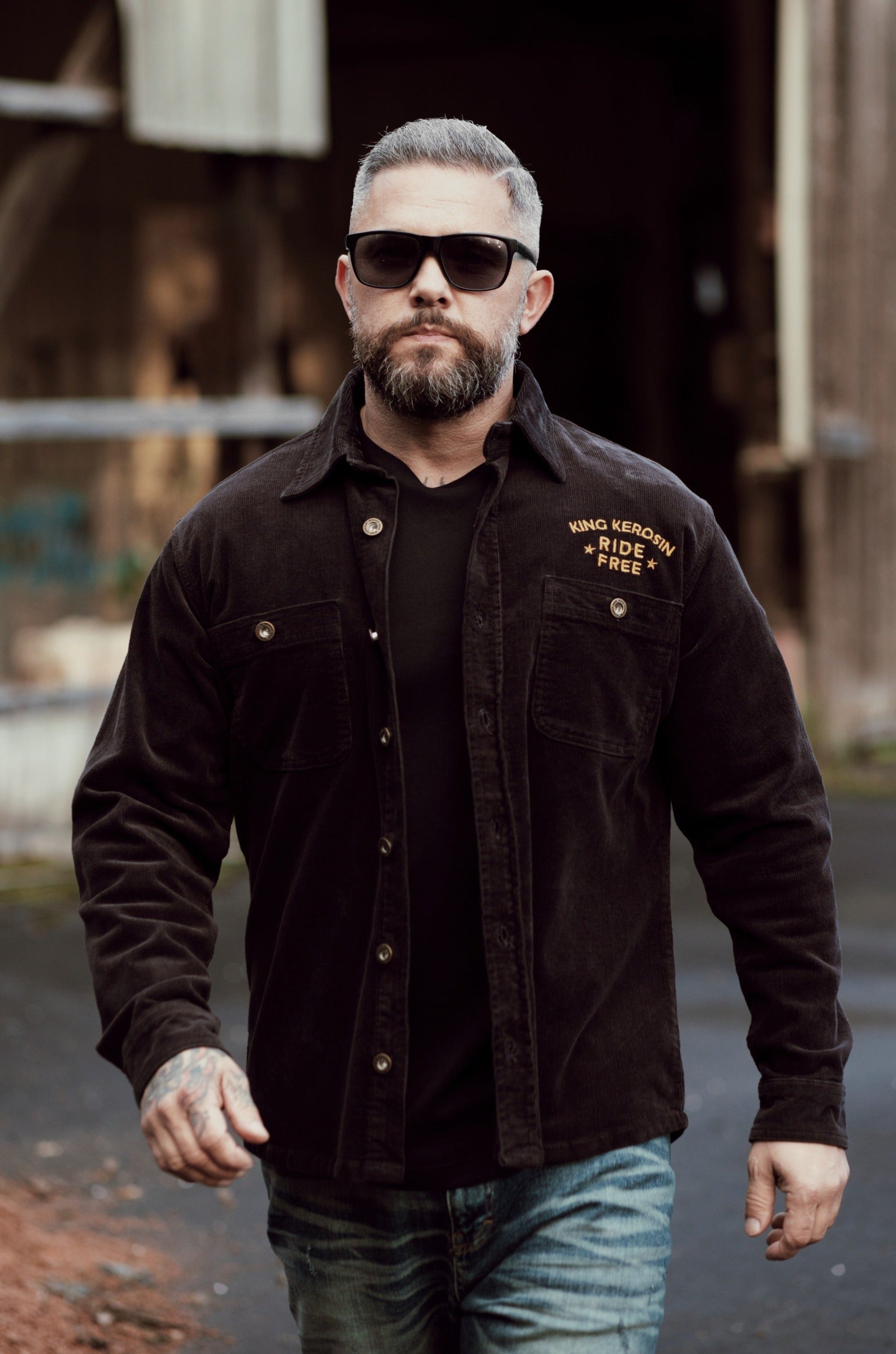 King Kerosin - Workwear Hemd «Ride Free Live Free»