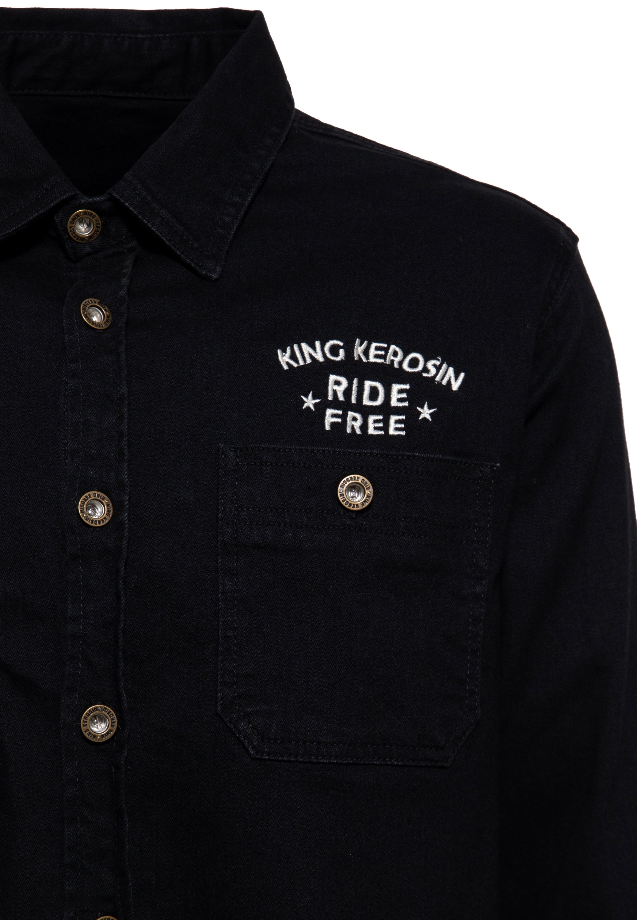 King Kerosin - Workwear Hemd «Ride Free Live Free»