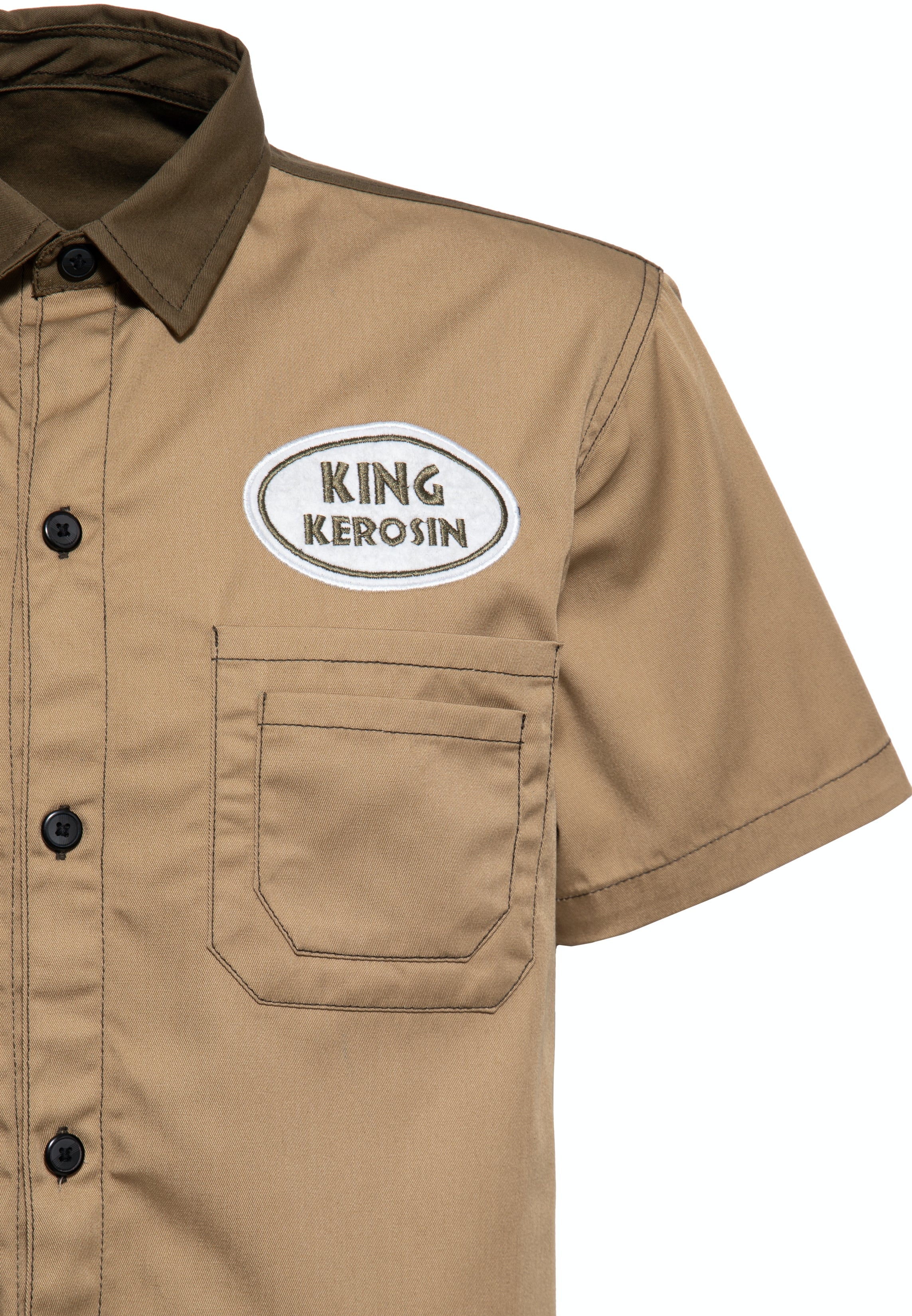 King Kerosin - Workwear Kurzarm Hemd «All You Need is Beer»