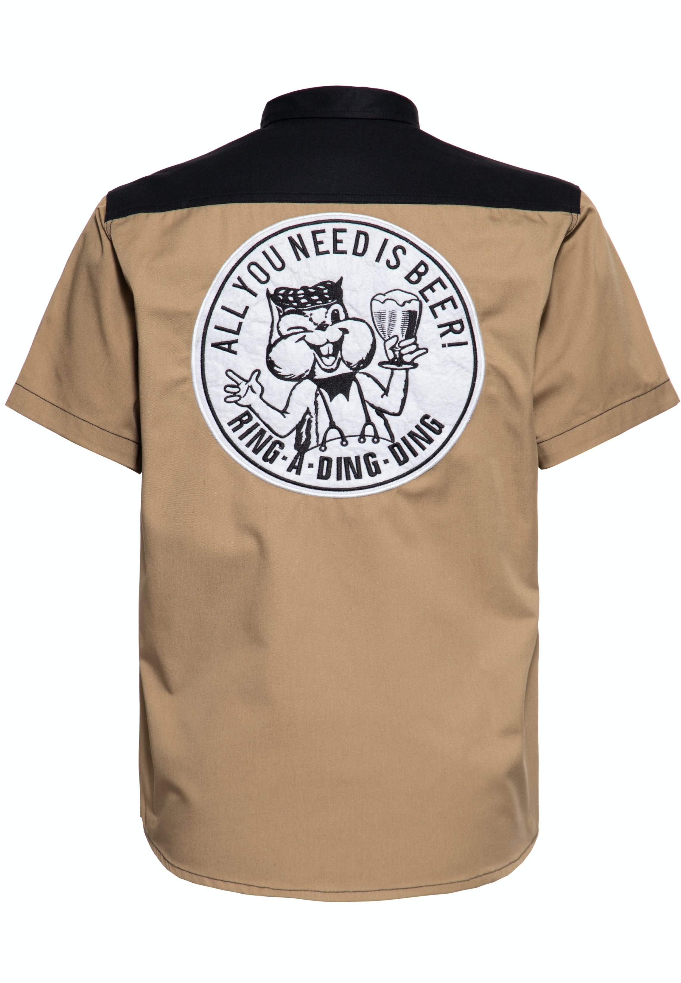 King Kerosin - Workwear Kurzarm Hemd «All You Need is Beer»