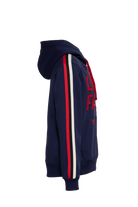 Herren Hoodie mit Zip "Loud & Fast" in Dark Navy