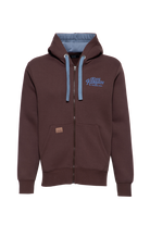 Herren Hoodie mit Zip "Raising Hell" in Brown