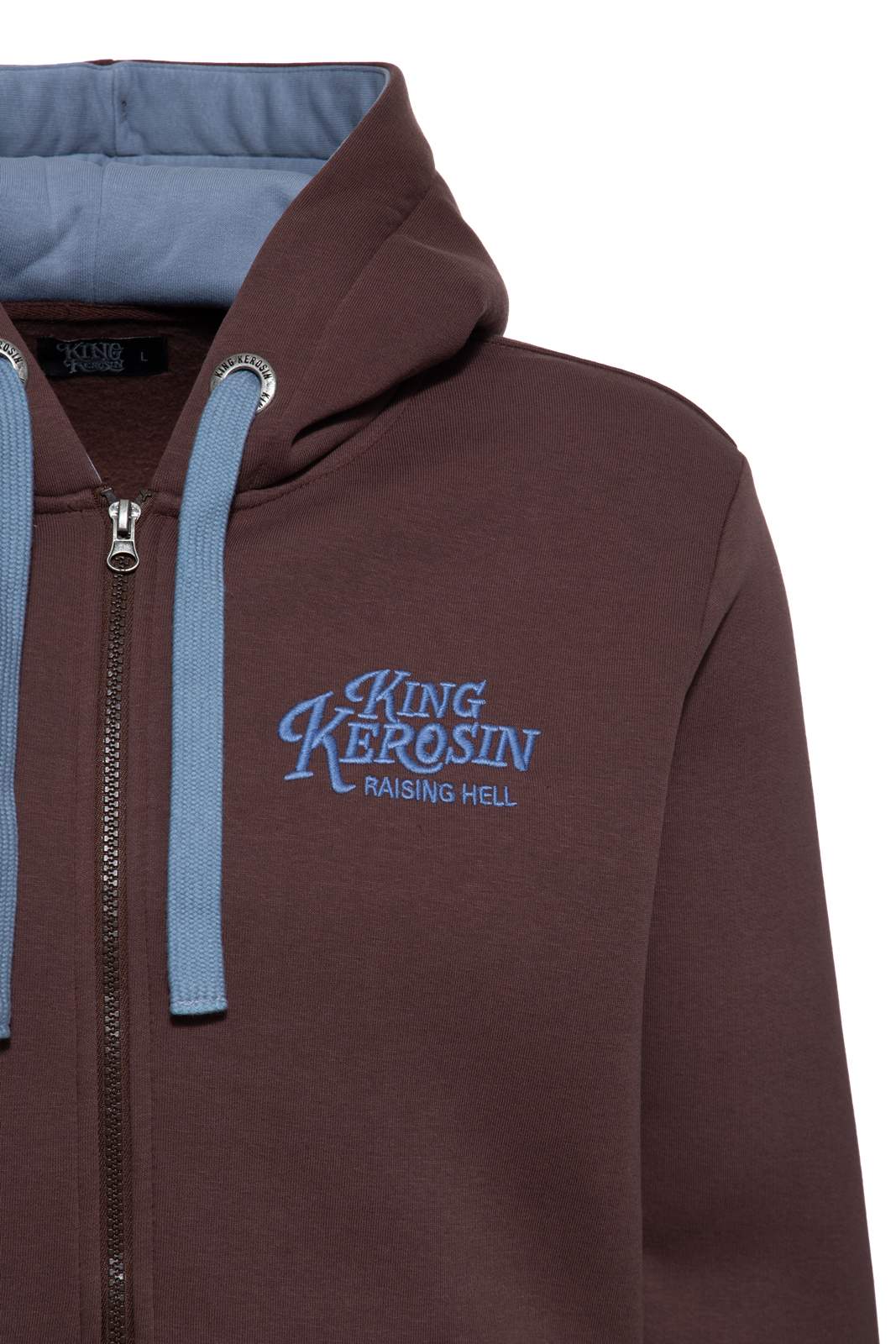 Herren Hoodie mit Zip "Raising Hell" in Brown