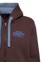 Herren Hoodie mit Zip "Raising Hell" in Brown