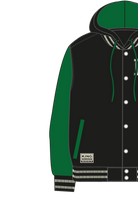 Herren Hoodie Collegestyle "Milwaukee" in Black & Green