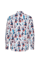 Herren Busines-Hemd "Rockabilly Pin-up" in Off White