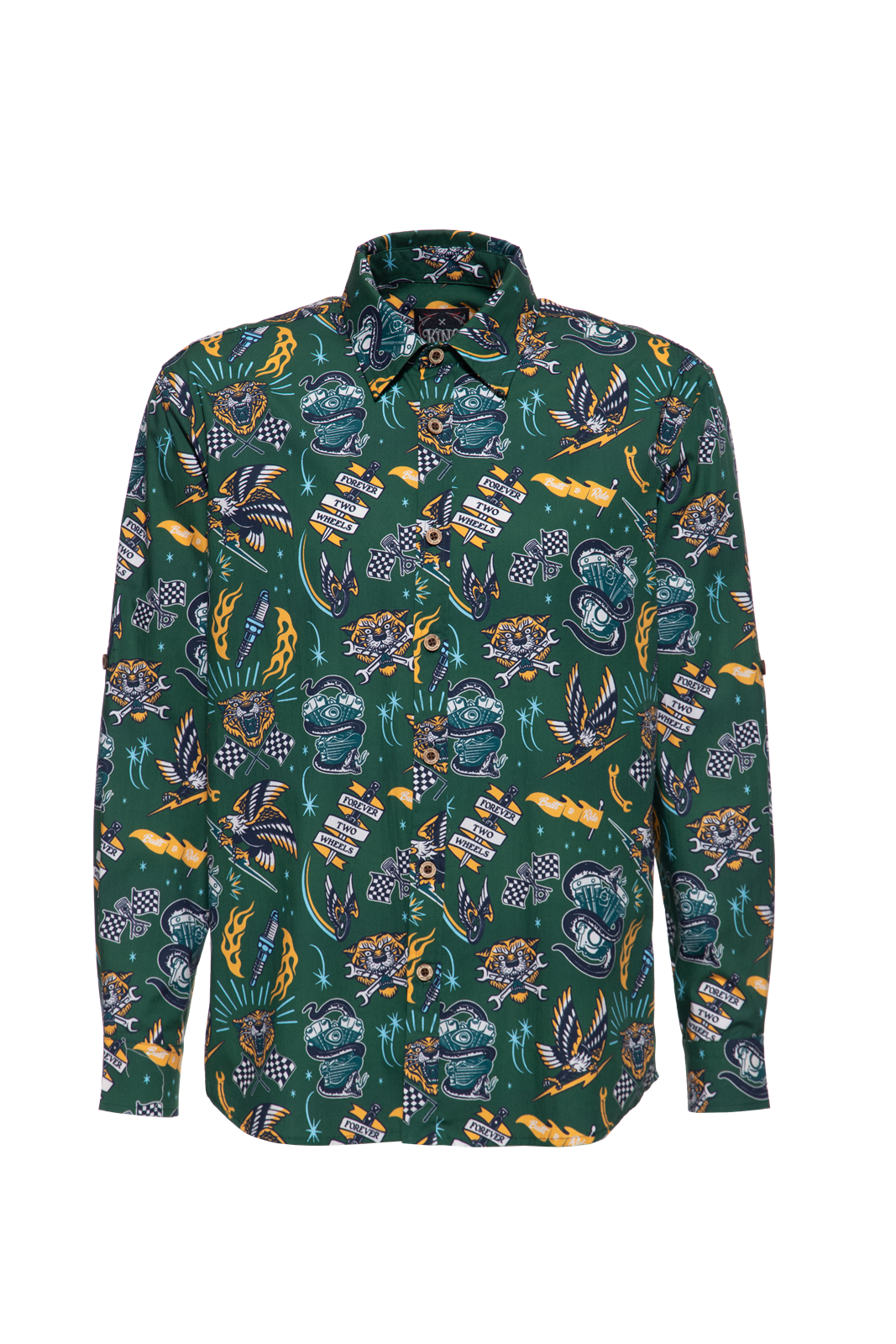 Herren Busines-Hemd "Tattoo Style" in Dark Green