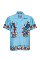 Herren Hawaii Hemd "Devils" in Turquoise