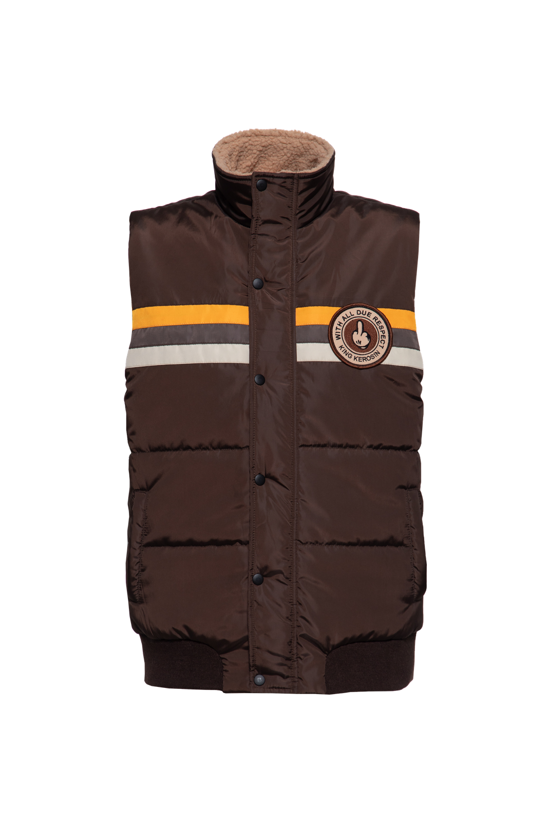 Herren Weste "with all due respect" in Brown