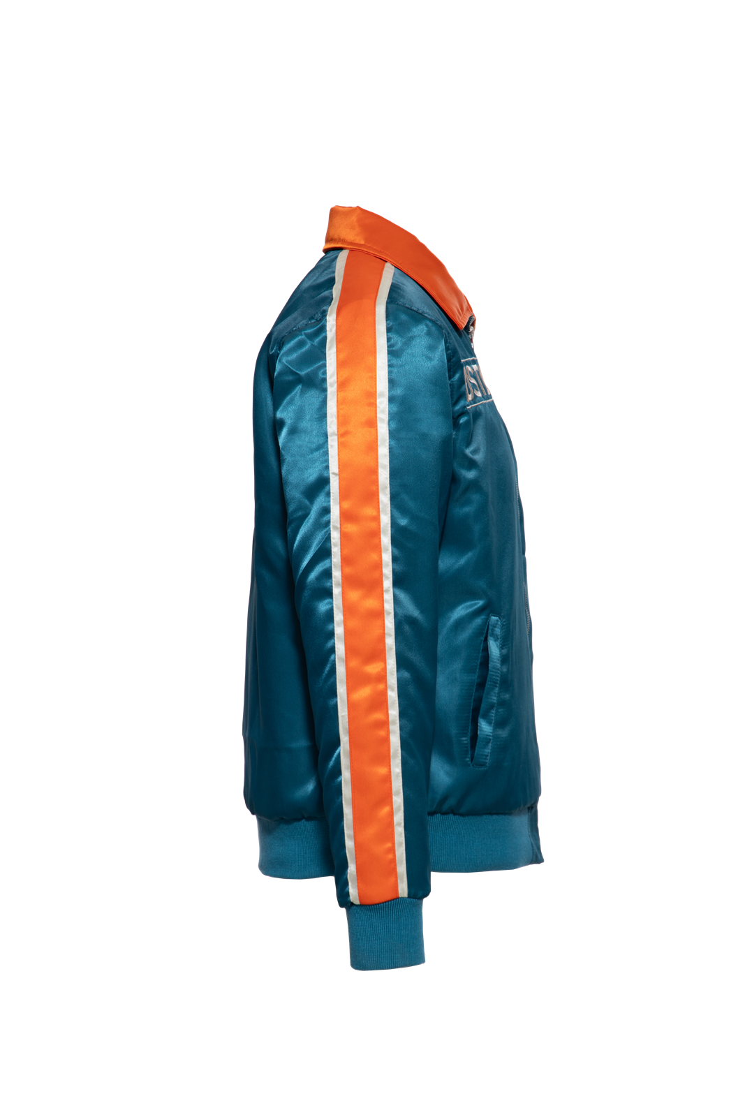 Herren Satin Jacke "Kustom Kulture" in Petrol