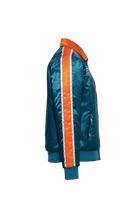 Herren Satin Jacke "Kustom Kulture" in Petrol