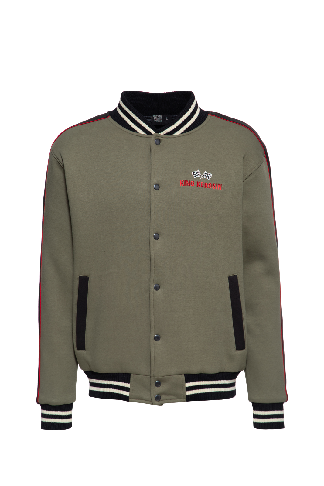 Herren College Jacke "All gas no brakes" in Khaki