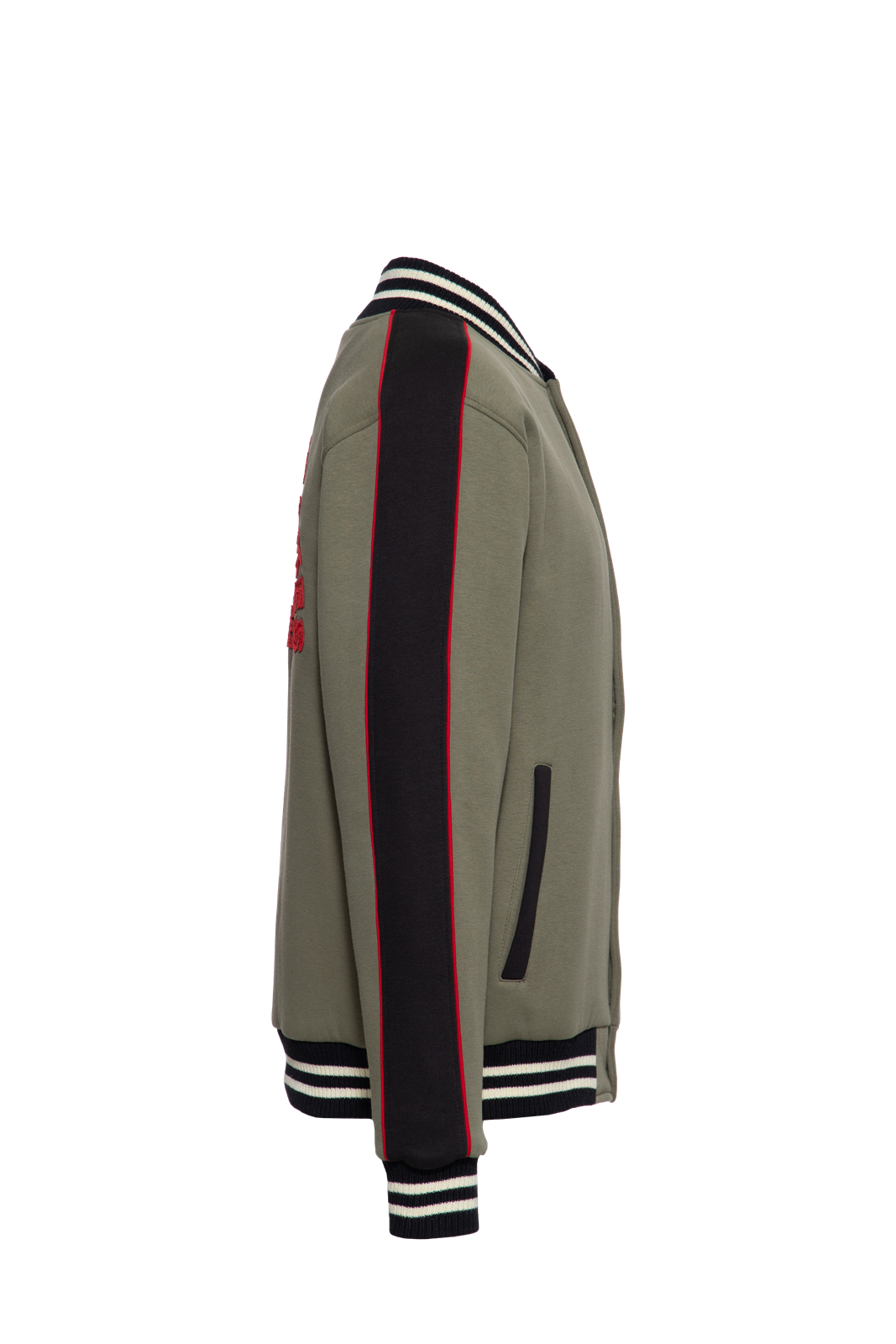 Herren College Jacke "All gas no brakes" in Khaki