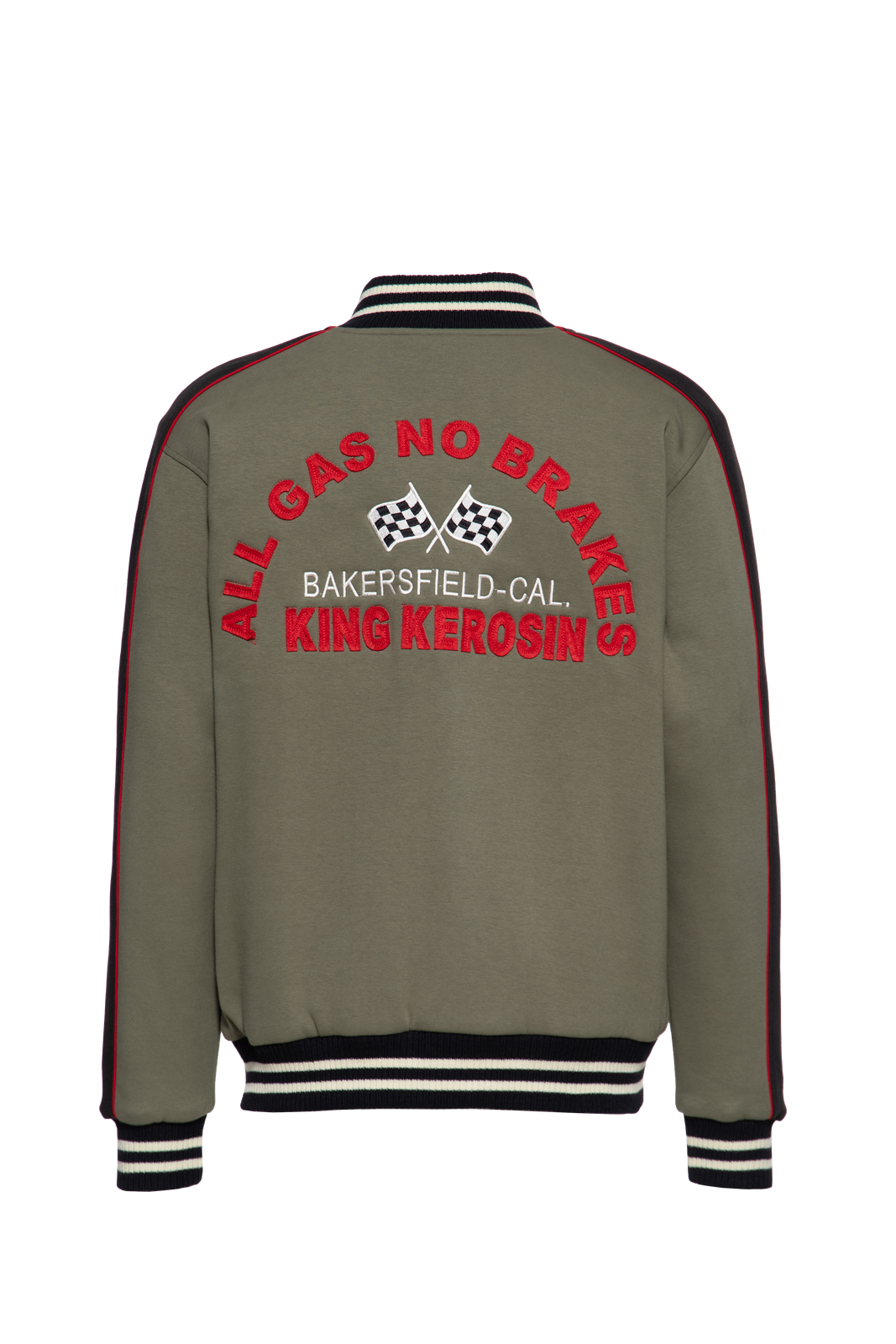 Herren College Jacke "All gas no brakes" in Khaki