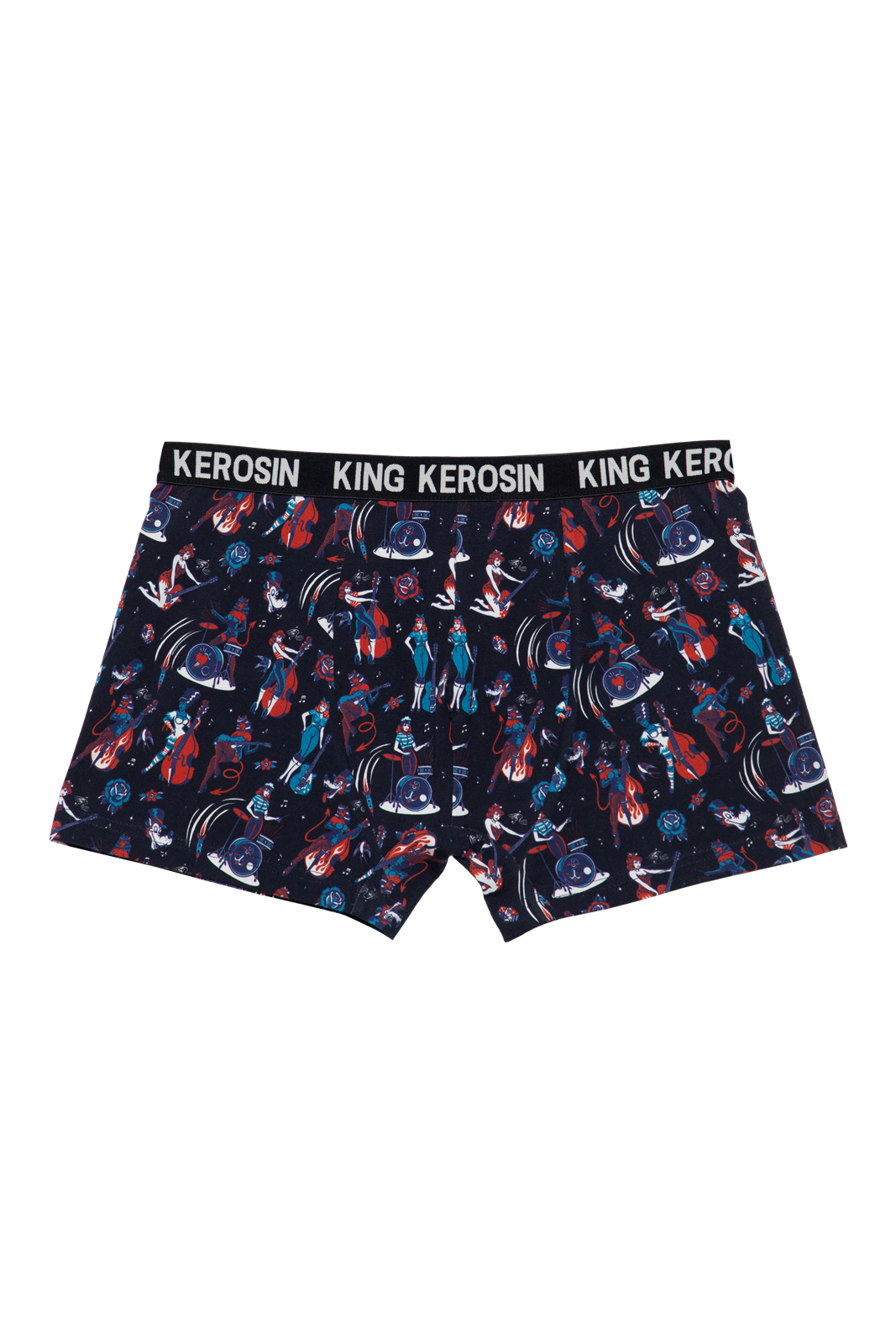 Herren Boxershorts "Rockabilly Pin-up" in Black