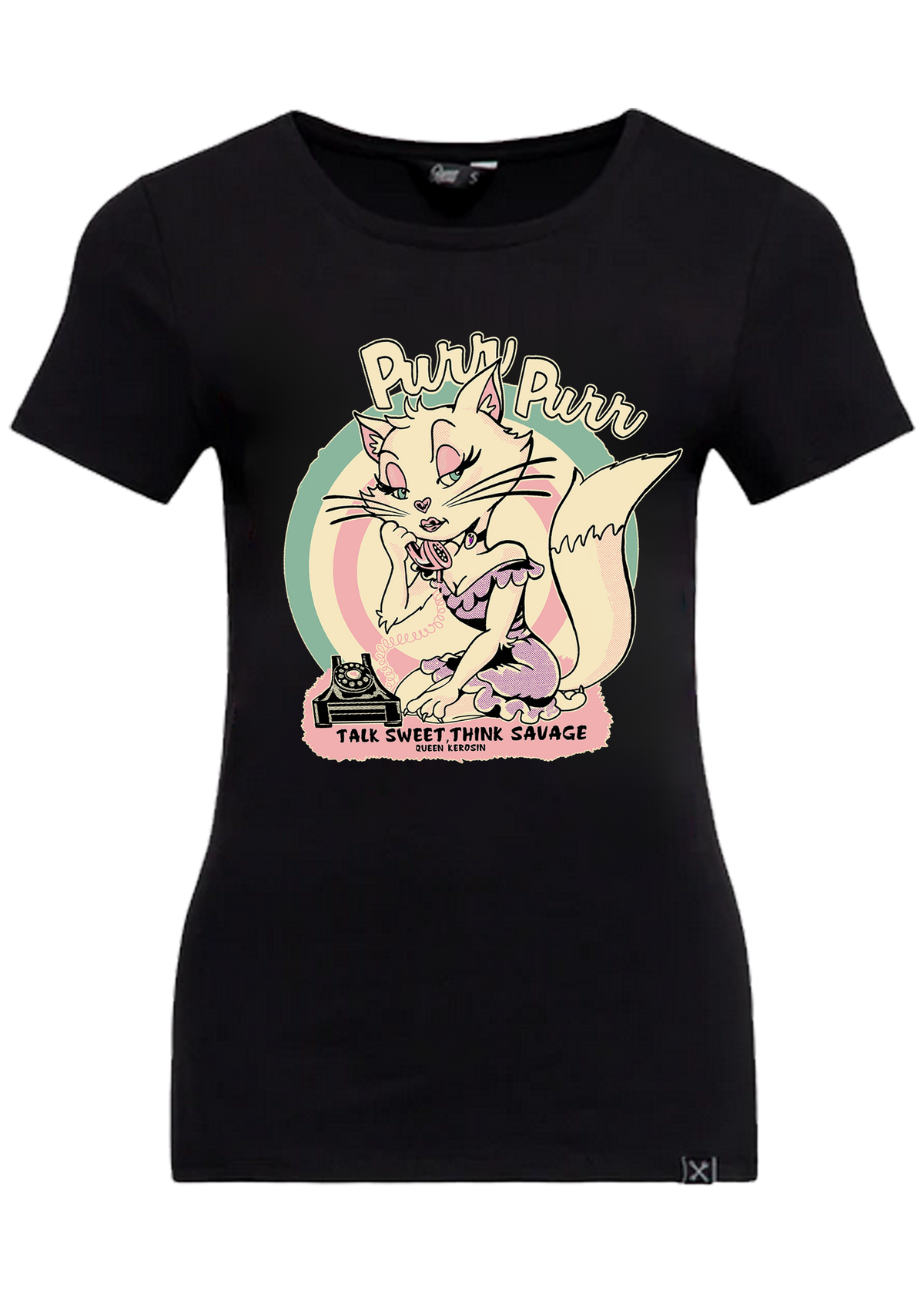 Damen T-Shirt "Talk sweet" in Black