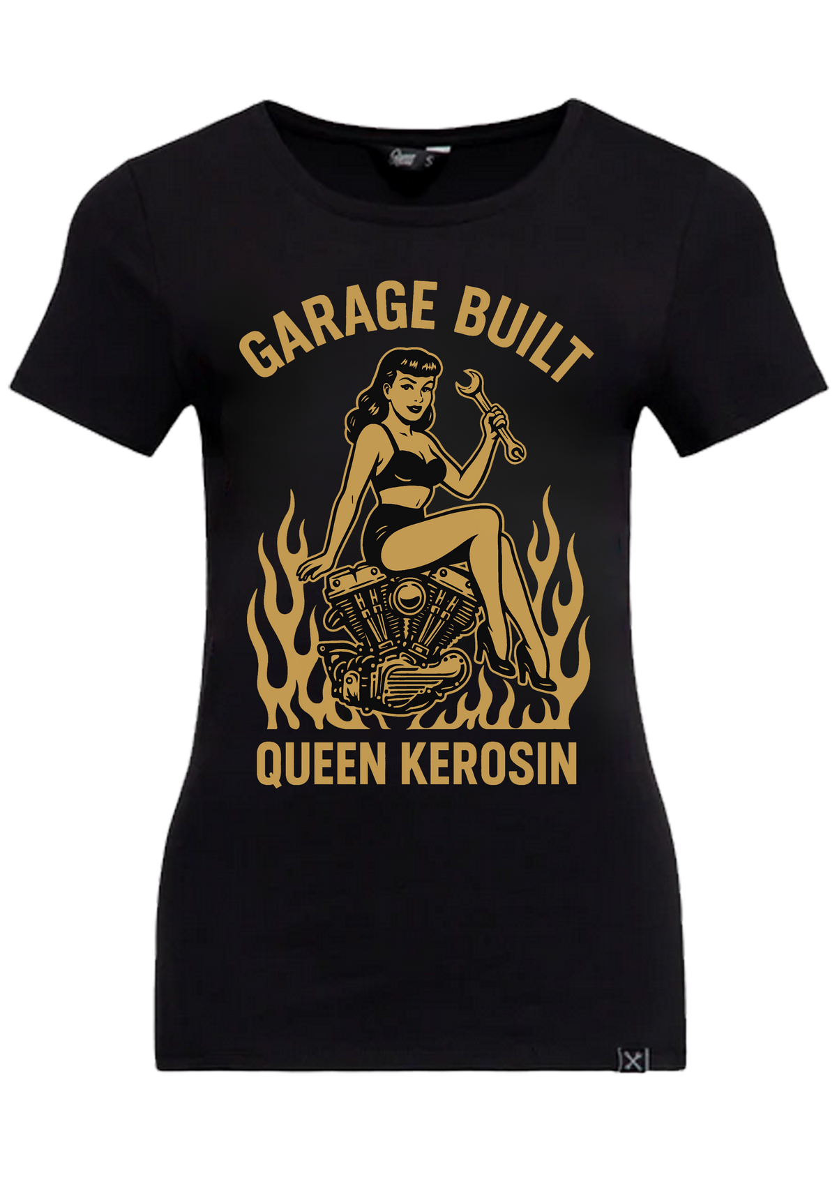 Damen T-Shirt "Garage built" in Black
