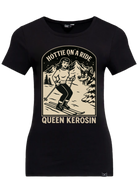 Damen T-Shirt "Hottie on a ride" in Black