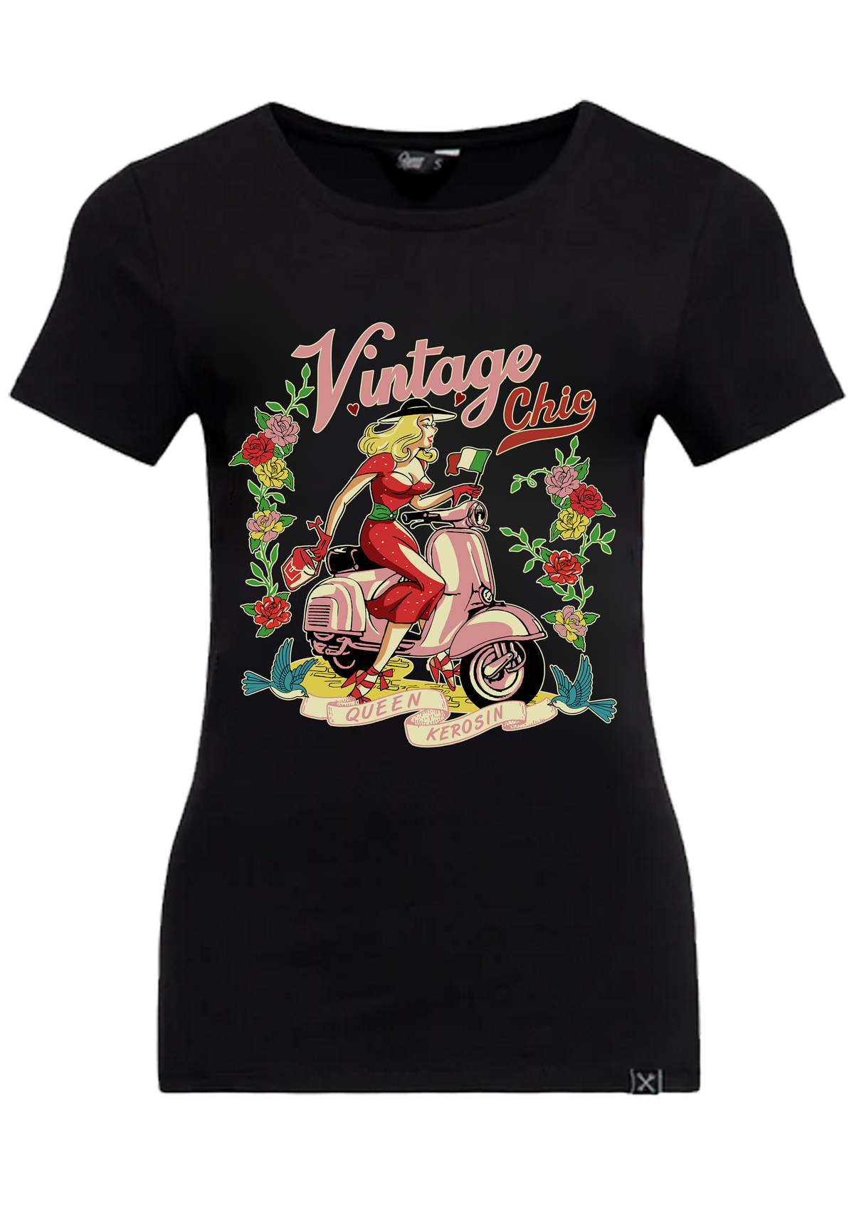 Damen T-Shirt "Vintage Chic" in Black