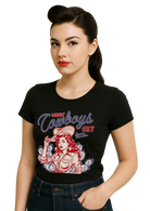 Damen T-Shirt "Makin' Cowboys cry" in Black