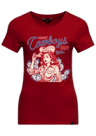 Damen T-Shirt "Makin' Cowboys cry" in Bordeaux
