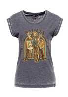 Damen T-Shirt "Badass" Enzyme wash in Anthracite