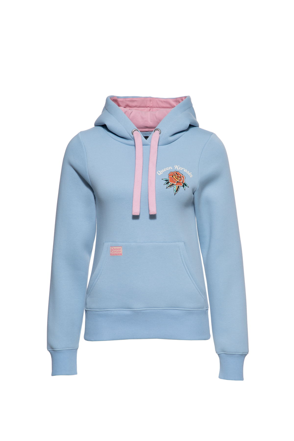 Damen Hoodie "Fuck you" in Light Blue