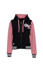 Damen Hoodie-Jacket "Not your Babe" College style in Rose