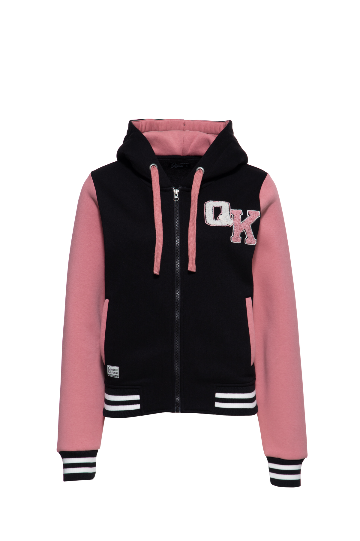Damen Hoodie-Jacket "Not your Babe" College style in Rose